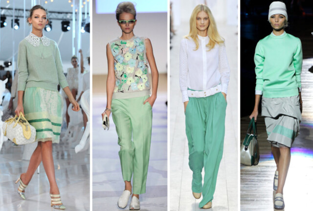 MINT, MINT, MINT: (F.v) Louis Vuitton, Diane von Furstenberg, Chloé og Marc Jacobs. Foto: All Over Press MINT, MINT, MINT: (F.v) Louis Vuitton, Diane von Furstenberg, Chloé og Marc Jacobs. Foto: All Over Press